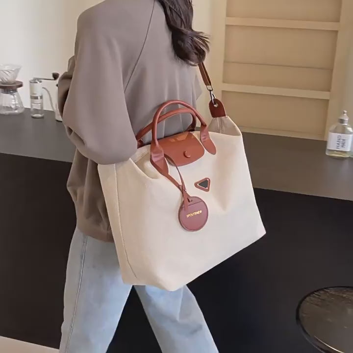 Stylish Large Capacity Canvas Tote Bag - Premium Women's Handbag