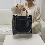 Large Capacity PU Leather Women’s Tote Bag with Multi-Strap Carry & Embossed Design